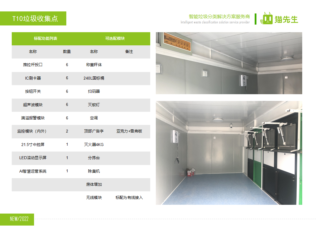貓先生智能垃圾分類房，定時定點垃圾收集站 ，垃圾房功能配置